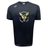 The Hornets Rugby Club 1977 Tempo Vapodri T-Shirt by Canterbury, from WRS Canterbury, is a black short-sleeved athletic tee featuring "hornets rugby club 1977" and a yellow hornet logo on the front. Designed with moisture-wicking Vapodri fabric, this shirt helps keep you cool and dry during performance on the field.