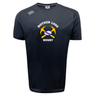 Black moisture-wicking Mother Lode Tempo Vapodri T-Shirt by Canterbury featuring a “Mother Lode Rugby” graphic with crossed pickaxes and a rugby ball.