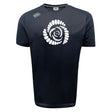 The Missoula All-Maggots Tempo Vapodri T-Shirt by WRS Canterbury features a striking white spiral design made of oval shapes across the chest and a small white logo on the right shoulder. Engineered with moisture-wicking Vapodri technology, this performance tee keeps you cool and comfortable during all athletic activities.