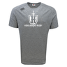 Introducing the Highlanders Rugby NC Tempo VapoDri T-Shirt by Canterbury from WRS Canterbury: a gray sports tee showcasing a white "Highlanders Rugby" logo and sword emblem on the front. It features VapoDri technology for superior moisture-wicking, along with a small Canterbury logo on the upper left.