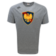 Grey Cincinnati Classical Academy Tempo Vapodri t-shirt by WRS Canterbury, featuring a crest with a golden eagle on a blue and red shield, branded logo on the left chest.