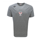 The WRS Canterbury Superior Rugby Club Tempo Vapodri T-Shirt is a grey, short-sleeve athletic tee with "Superior Rugby" and a winged "S" logo on the chest, designed for moisture wicking. Displayed on a plain white background.