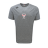 The WRS Canterbury Superior Rugby Club Tempo Vapodri T-Shirt is a grey, short-sleeve athletic tee with "Superior Rugby" and a winged "S" logo on the chest, designed for moisture wicking. Displayed on a plain white background.