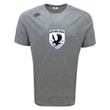 The South Orange County Raptors Tempo Vapodri T-Shirt by WRS Canterbury is a gray short-sleeve performance tee featuring a “Raptors Rugby” logo with an eagle and rugby ball centered on the front. Designed with Canterbury’s moisture-wicking Vapodri technology for superior athletic comfort, this t-shirt also displays the Canterbury brand logo on the right shoulder.