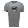 Grey Canterbury ICRON Tempo Vapodri T-Shirt with an ICRON shield logo and a rugby ball graphic on the chest.