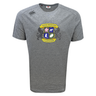 The Winchester Cannons Tempo Vapodri T-Shirt by WRS Canterbury is a grey short-sleeve tee featuring the team crest, sports icons, and lion designs. Made with Vapodri fabric for moisture-wicking comfort during active days.