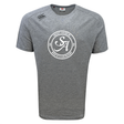 The WRS Canterbury Saint Anselm College Club Rugby Tempo Vapodri T-Shirt is a gray short-sleeve tee with "Saint Anselm Men's Club Rugby" and "SA" logo in white, plus a small Canterbury logo, designed for moisture-wicking comfort.