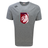 The Montgomery Bucks Griffins Tempo Vapodri T-Shirt by WRS Canterbury is a grey short-sleeve athletic tee featuring VapoDri moisture-wicking technology, a maroon and white lion crest, and "MBRFC" text on the chest.