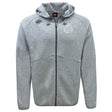 Light gray Missoula All-Maggots Tempo Vapodri Full-Zip Hoodie by EMB Canterbury, featuring a zip-up front, hood with drawstrings, long sleeves, and two small white chest logos; this moisture-wicking Canterbury hoodie is shown on a plain white background.