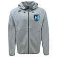 Introducing the Minneapolis Mayhem Rugby Tempo Vapodri Full-Zip Hoodie by EMB Canterbury—a light gray zip-up hoodie with a hood and adjustable drawstrings. It features the “Minneapolis Mayhem Rugby” logo on the left chest and a small Canterbury logo on the right shoulder. Made with moisture-wicking Vapodri technology, this hoodie is designed for comfort, making it perfect for both training sessions and everyday wear.