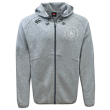 Light gray New Saint Andrews College Tempo Vapodri Full-Zip Hoodie by EMB Canterbury featuring a drawstring hood, embroidered chest logo, and Canterbury brand logo on the right side. This full-zip hoodie is made with VapoDri moisture-wicking fabric to keep you comfortable and dry throughout the day.