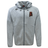 Grey Aging Alabama Rugby Players Tempo Vapodri Full-Zip Hoodie by Canterbury featuring an Alabama state silhouette logo with a hockey player graphic.