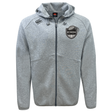 Grey ICRON Tempo Vapodri Full-Zip Hoodie by Canterbury with a full-zip front, hood, drawstrings, and a rugby-themed shield logo on the chest.