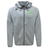 Grey Rock Rugby Tempo Vapodri Full-Zip Hoodie by Canterbury, featuring long sleeves, a logo on the right chest, and a green shield graphic on the left chest.