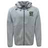 Introducing the Lewis County Elks Tempo Vapodri Full-Zip Hoodie by EMB Canterbury—a light grey hoodie with a zip-up front, hood, and drawstrings. Featuring the Elks logo on the left chest and the Canterbury logo on the right shoulder, this moisture-wicking hoodie is designed to keep you comfortable and stylish in any weather.