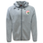 Introducing the Society of Iowa Rugby Referees Tempo Vapodri Full-Zip Hoodie by EMB Canterbury—a light gray hooded zip-up jacket showcasing the Society of Iowa Rugby Referees logo on the left chest and an EMB Canterbury brand logo on the right. Crafted with Vapodri moisture-wicking technology, this hoodie keeps you comfortable all day, making it ideal for both active days and casual wear.