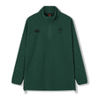 The Ireland 26 Retro Fleece 1/4 Zip by Canterbury is a dark green, long-sleeve pullover inspired by the classic rugby fleece design. It features two black embroidered Canterbury logos on the chest, an adjustable drawstring at the hem, and combines vintage style with modern comfort.