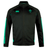 The Ireland 24 Travel Jacket by Canterbury is a black and green jacket featuring chest logos and a zip-up front. Designed for durability and water resistance, it’s perfect for any adventure.