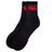 A pair of black Canterbury crew socks with three red ccc logos on the ribbed cuffs, crafted from cotton rich fabric, displayed against a white background.