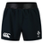 Just In: Ireland 24 Training Shorts by Canterbury, featuring the iconic Canterbury logo on the left and the Irish Rugby Football Union logo on the right. Get ready for action with these sleek black sports shorts!