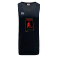 Aging Alabama Rugby Players Tempo Vapodri Singlet by Canterbury featuring a graphic of an Alabama outline containing a red devil with a scythe and the text “HARD.”.