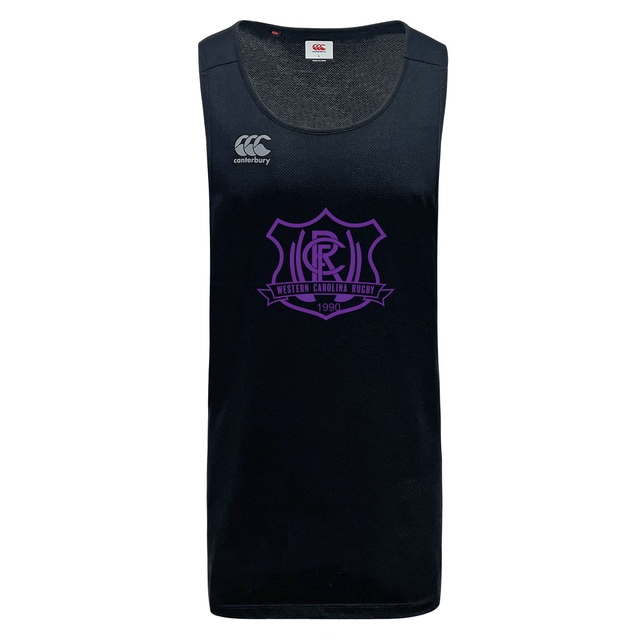 Black Western Carolina University Tempo Vapodri Singlet with a purple Western Carolina Rugby logo on the chest.