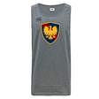 Gray sleeveless Cincinnati Classical Academy Tempo VapoDri Singlet featuring a logo with a golden eagle on a red and blue shield on the chest, and a small WRS Canterbury logo on the upper left.