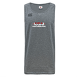 The USA Para Powerlifting Tempo Vapodri Singlet by WRS Canterbury is a gray sleeveless athletic shirt made from recycled polyester, featuring moisture-wicking VapoDri tech and "USA Para Powerlifting" with logo printed on the front.