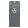 The WRS Canterbury Saint Anselm College Club Rugby Tempo Vapodri Singlet is a gray, sleeveless, moisture-wicking top made from recycled polyester, featuring “Saint Anselm Men's Club Rugby” and the “SA” logo in white on the front.