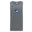 Grey SUNY Maritime Men’s Rugby Tempo Vapodri Singlet by Canterbury featuring a Maritime Rugby logo on the chest.