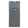 Grey SUNY Maritime Men’s Rugby Tempo Vapodri Singlet by Canterbury featuring a Maritime Rugby logo on the chest.