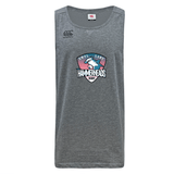 Stay cool and dry during tough workouts in the SWFL Lady Hammerheads Tempo Vapodri Singlet by WRS Canterbury, a gray sleeveless athletic top with the team logo and a small Canterbury logo on the chest.