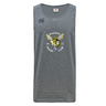 The Hornets Rugby Club 1977 Tempo Vapodri Singlet by WRS Canterbury is a gray tank top crafted from recycled polyester, featuring "Hornets Rugby Club 1977" and a yellow hornet graphic on the front, with the Canterbury logo on the upper left. This VapoDri singlet delivers moisture-wicking performance to keep you cool and comfortable.