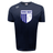 The OMBAC Rugby Tempo Vapodri T-Shirt by Canterbury from WRS Canterbury is a navy blue rugby sports tee with "OMBAC RUGBY" and a lion logo on the front. Featuring VapoDri technology, it ensures moisture-wicking for optimal performance. The Canterbury logo is situated on the right shoulder.