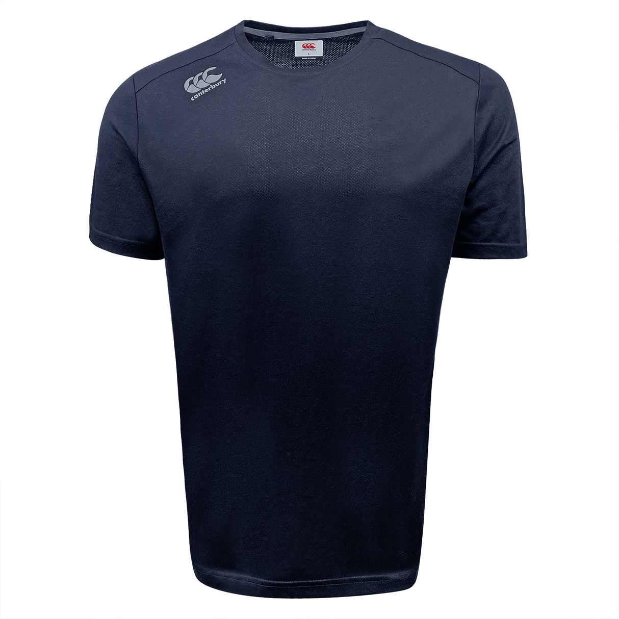 Canterbury Tempo Vapodri t-shirt featuring Vapodri technology, with Canterbury logos on the chest displayed against a white background.