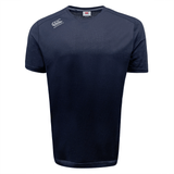 Canterbury Tempo Vapodri t-shirt featuring Vapodri technology, with Canterbury logos on the chest displayed against a white background.