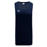 A navy blue sleeveless **Canterbury Tempo Vapodri Singlet** made from recycled polyester with a rounded neckline and **Canterbury** logo on the front, featuring VapoDri technology for ultimate moisture-wicking performance.