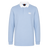 The Canterbury Solid Dye Rugby Jersey by Canterbury features a light blue color, long sleeves, white collar, and the classic logo on the left chest. Shown against a plain white background.