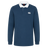 The Canterbury Solid Dye Rugby Jersey features long sleeves, a navy color, a white collar, and the Canterbury logo on the left chest, shown against a plain white background.