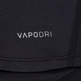 Close-up of a black Canterbury Small Logo Superlight Tee with the word “VAPODRI” printed in white.