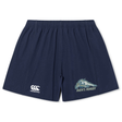 Navy University of New Hampshire Yokohama Short by Canterbury rugby shorts featuring a wildcat logo and “MEN’S RUGBY” on the right leg, with a brand logo on the left.