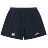 The Chicago Riot Yokohama Short by EMB Canterbury features an elastic waistband, a white Canterbury logo on the left leg, and a yellow and black Yokohama Short soccer club crest on the right.