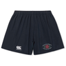 The Santa Rosa Youth Rugby Yokohama Short by EMB Canterbury features a navy blue design with an elastic waistband for optimal comfort and durability. The left leg is adorned with the Canterbury logo, while the right leg displays “Santa Rosa Youth Rugby” alongside a rose emblem. Perfect for any match or training session, these Yokohama style rugby shorts are made to withstand the rigors of play.