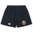 The RVA T.R.C. Yokohama Short by EMB Canterbury features a navy blue design with an elastic waistband, a white Canterbury logo, and a vibrant RVA badge on the front—blending classic Canterbury rugby style with modern performance.