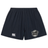 Navy blue ICRON Yokohama Short by Canterbury rugby shorts featuring a logo on the left leg and a shield-shaped graphic on the right leg with a rugby ball and the text “ICRON.”