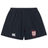 Dark blue lightweight Legion Academy Yokohama Short by Canterbury with a gathered waistband, featuring a white logo on the left leg and a red and white “LEGION ACADEMY SD” emblem on the right leg.