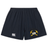 Dark navy Mother Lode Yokohama Short by Canterbury rugby shorts featuring a logo on the right leg with two crossed yellow pickaxes, a rugby ball, and the text “MOTHER LODE RUGBY.”