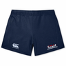 The USA Para Powerlifting Women's Yokohama Short by EMB Canterbury features Vapodri fabric, the Canterbury logo on the left, and a "USA Para Powerlifting" logo on the right.