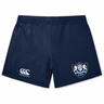 The Villanova Rugby Club Women’s Yokohama Short by Canterbury, crafted by EMB Canterbury, features a navy blue design inspired by the classic CCC Yokohama short. These women’s rugby shorts showcase a Canterbury logo on the left leg and a shield-shaped emblem reading “Rugby” on the right leg, delivering optimal comfort and performance for players on the field.