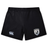 The South Orange County Raptors Women’s Yokohama Short by EMB Canterbury are black athletic women’s rugby shorts crafted from lightweight, durable fabric, offering a secure fit. They feature a white Canterbury logo on the left leg and a sports team crest with an eagle and text on the right leg.